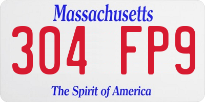 MA license plate 304FP9