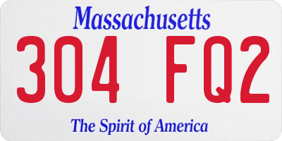 MA license plate 304FQ2