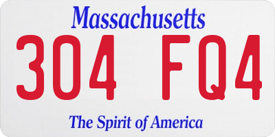 MA license plate 304FQ4