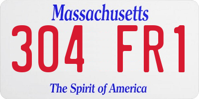 MA license plate 304FR1