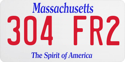 MA license plate 304FR2