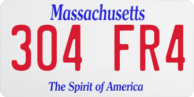 MA license plate 304FR4