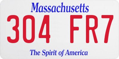 MA license plate 304FR7