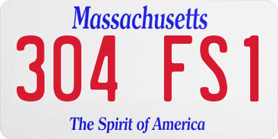 MA license plate 304FS1