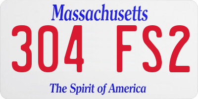 MA license plate 304FS2