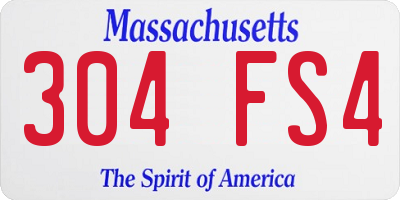 MA license plate 304FS4