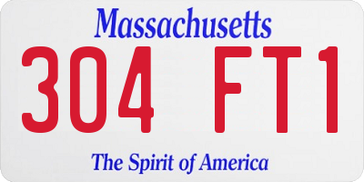 MA license plate 304FT1