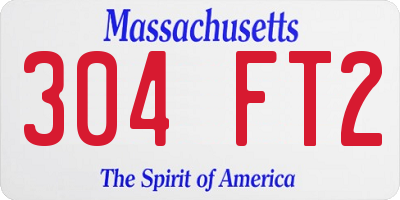 MA license plate 304FT2