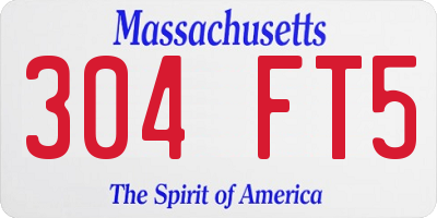 MA license plate 304FT5