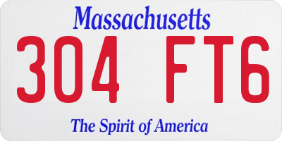 MA license plate 304FT6