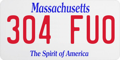 MA license plate 304FU0
