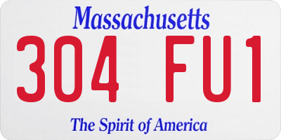 MA license plate 304FU1