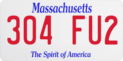 MA license plate 304FU2