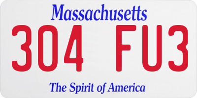 MA license plate 304FU3