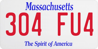 MA license plate 304FU4