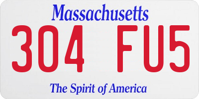 MA license plate 304FU5