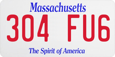 MA license plate 304FU6