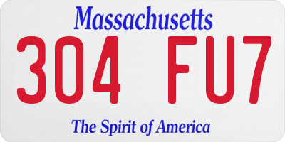 MA license plate 304FU7