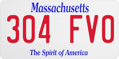 MA license plate 304FV0