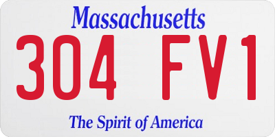 MA license plate 304FV1