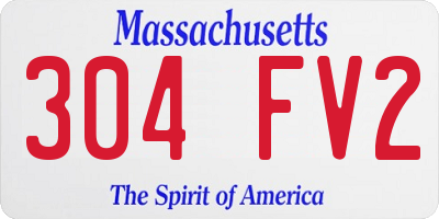 MA license plate 304FV2