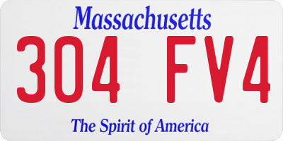 MA license plate 304FV4