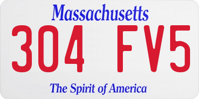 MA license plate 304FV5