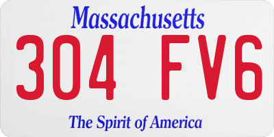 MA license plate 304FV6