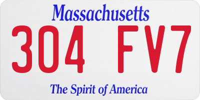 MA license plate 304FV7
