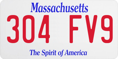 MA license plate 304FV9