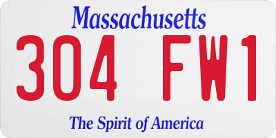 MA license plate 304FW1
