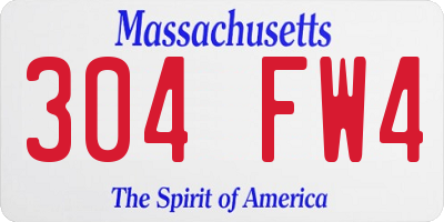 MA license plate 304FW4