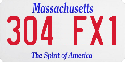 MA license plate 304FX1