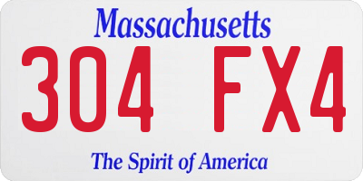 MA license plate 304FX4