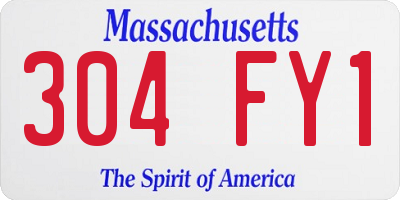 MA license plate 304FY1