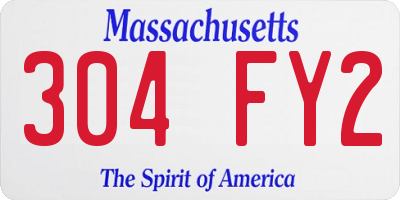 MA license plate 304FY2