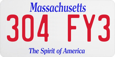 MA license plate 304FY3