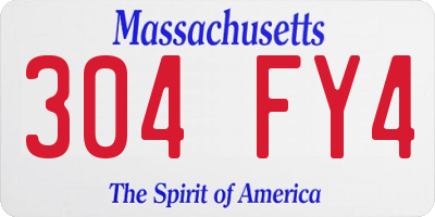 MA license plate 304FY4