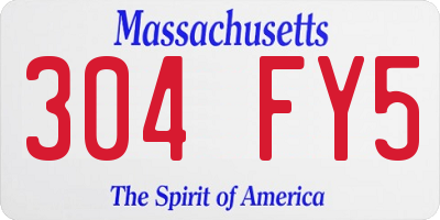 MA license plate 304FY5
