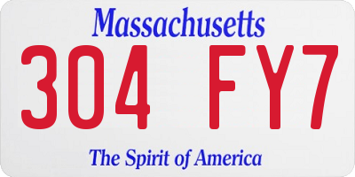 MA license plate 304FY7