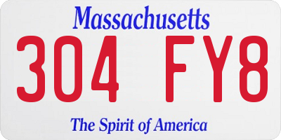 MA license plate 304FY8