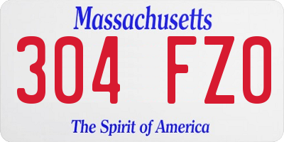 MA license plate 304FZ0