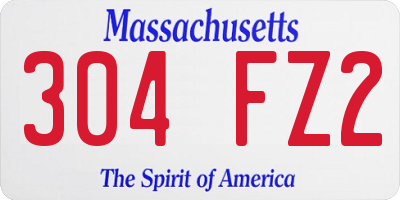 MA license plate 304FZ2