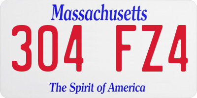 MA license plate 304FZ4