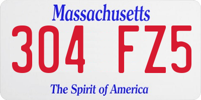 MA license plate 304FZ5