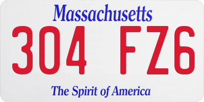 MA license plate 304FZ6