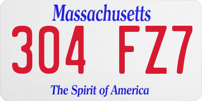 MA license plate 304FZ7