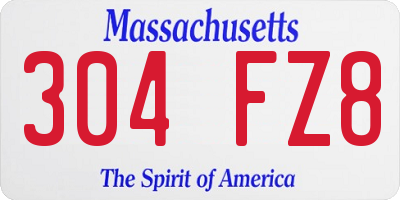 MA license plate 304FZ8
