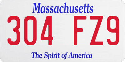 MA license plate 304FZ9