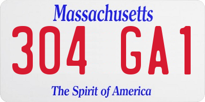MA license plate 304GA1